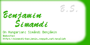 benjamin simandi business card